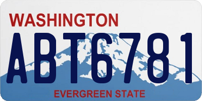 WA license plate ABT6781