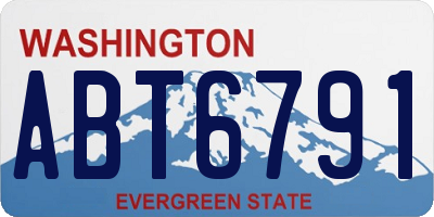 WA license plate ABT6791