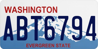WA license plate ABT6794