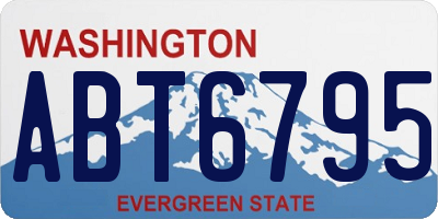 WA license plate ABT6795
