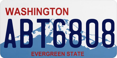 WA license plate ABT6808