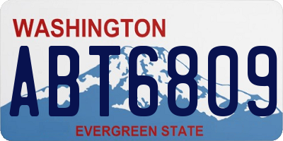 WA license plate ABT6809