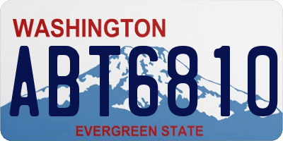 WA license plate ABT6810