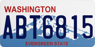 WA license plate ABT6815