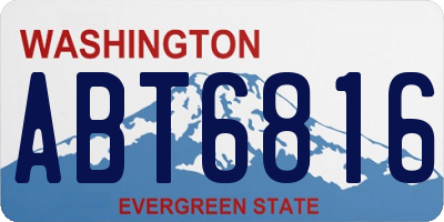 WA license plate ABT6816