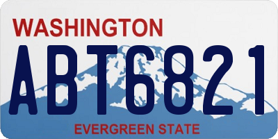 WA license plate ABT6821