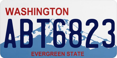 WA license plate ABT6823