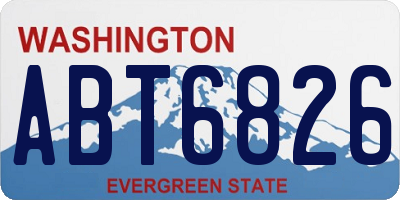 WA license plate ABT6826