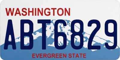 WA license plate ABT6829