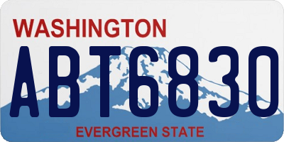 WA license plate ABT6830