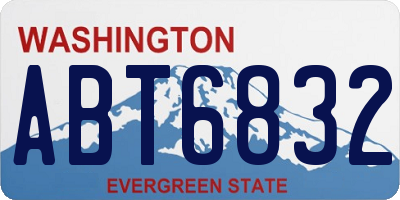 WA license plate ABT6832