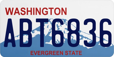 WA license plate ABT6836