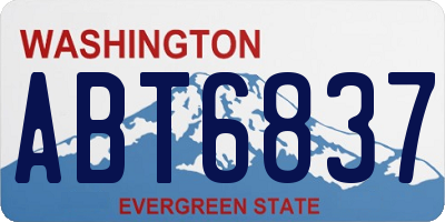 WA license plate ABT6837