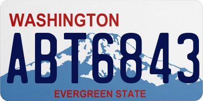 WA license plate ABT6843