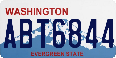WA license plate ABT6844