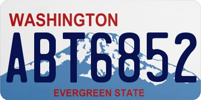 WA license plate ABT6852