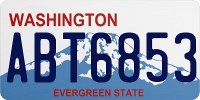 WA license plate ABT6853