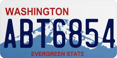 WA license plate ABT6854