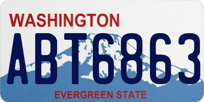WA license plate ABT6863
