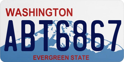 WA license plate ABT6867