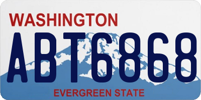 WA license plate ABT6868