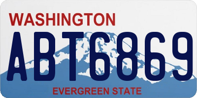 WA license plate ABT6869