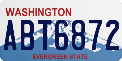 WA license plate ABT6872
