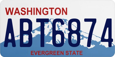 WA license plate ABT6874