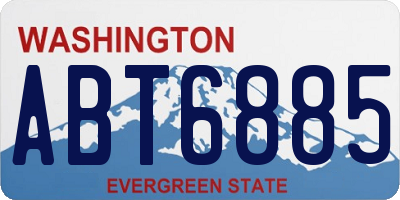 WA license plate ABT6885