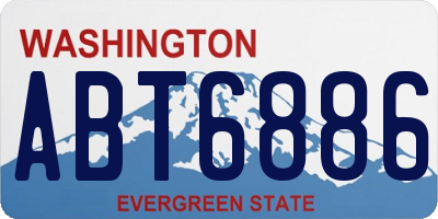 WA license plate ABT6886