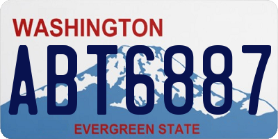 WA license plate ABT6887