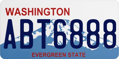 WA license plate ABT6888