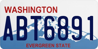 WA license plate ABT6891