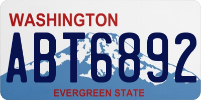 WA license plate ABT6892