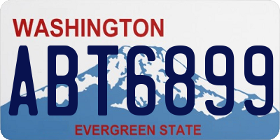 WA license plate ABT6899