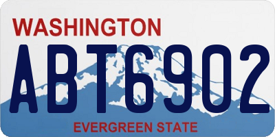 WA license plate ABT6902