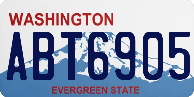 WA license plate ABT6905