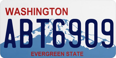 WA license plate ABT6909