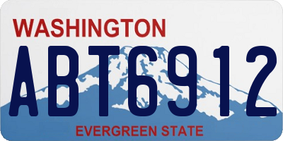WA license plate ABT6912