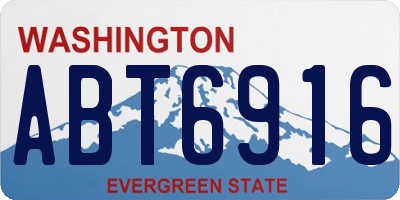 WA license plate ABT6916