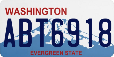 WA license plate ABT6918