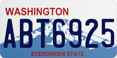 WA license plate ABT6925