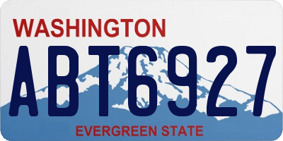 WA license plate ABT6927