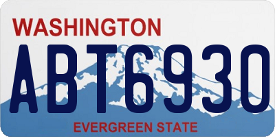 WA license plate ABT6930