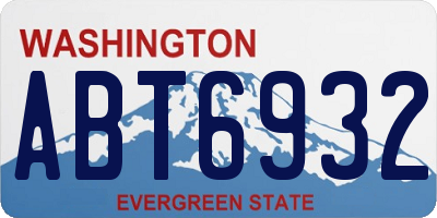 WA license plate ABT6932