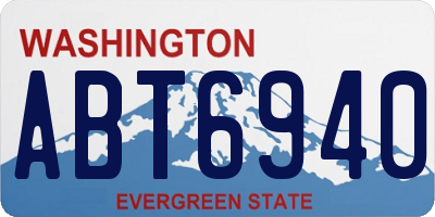 WA license plate ABT6940