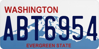 WA license plate ABT6954