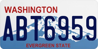 WA license plate ABT6959