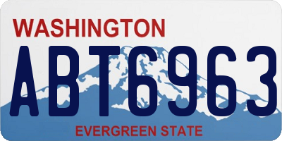 WA license plate ABT6963