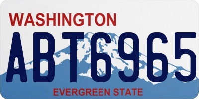 WA license plate ABT6965